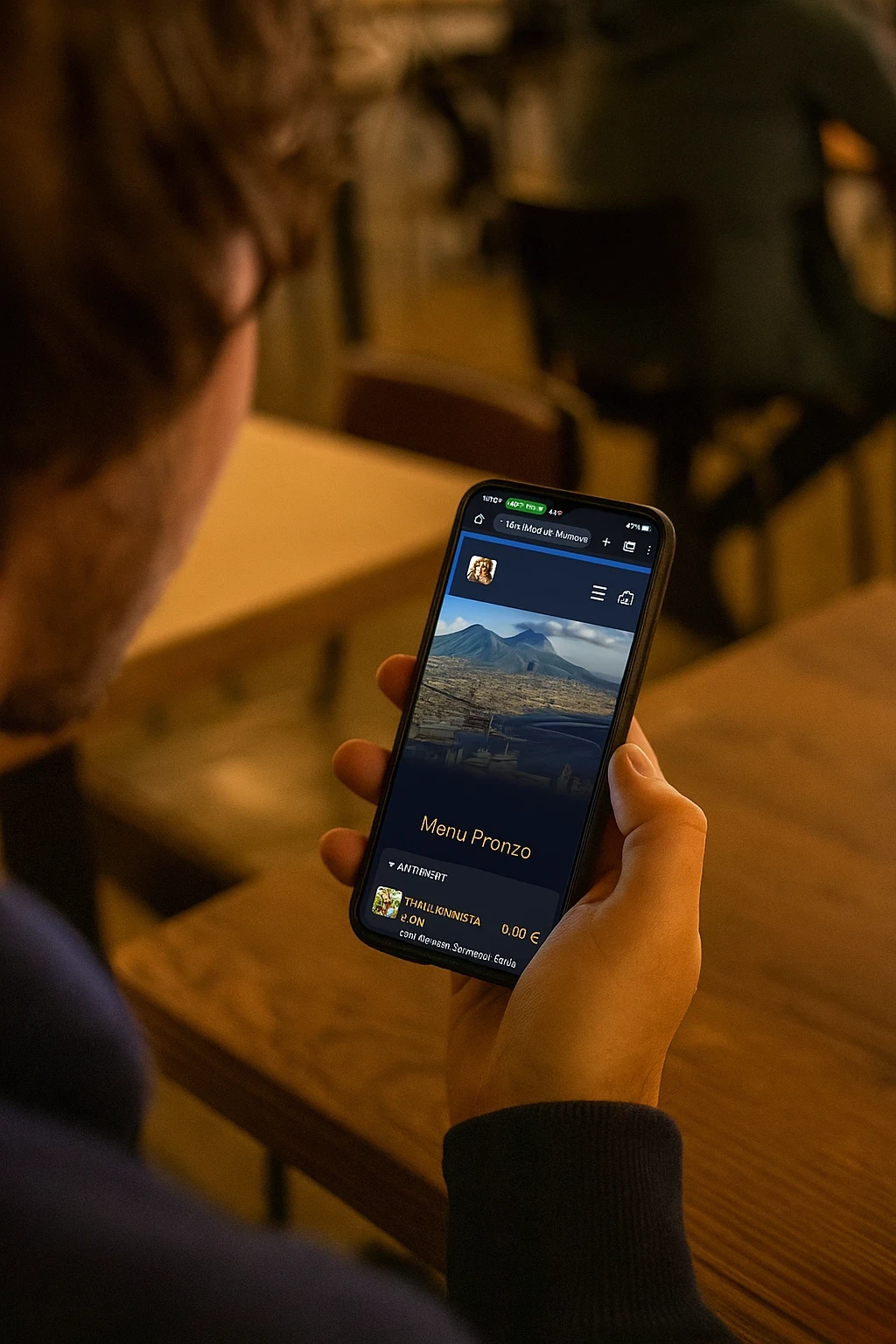 Due smartphone che mostrano il menù digitale online e su app - Interfaccia moderna e intuitiva